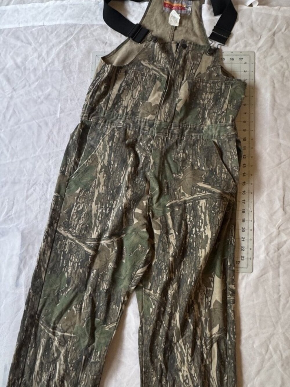 Vintage Winchester Trebark Camo Hunting Bib Overalls Medium Regular Made in USA